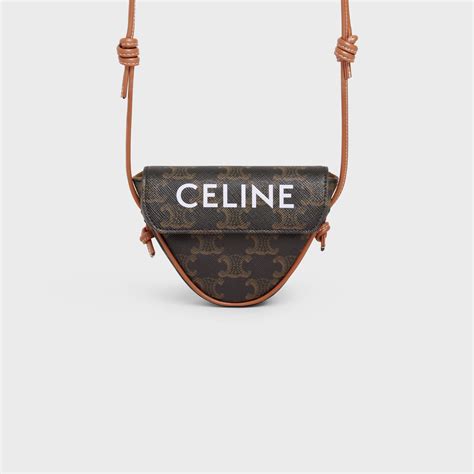 celine mini triangle|MINI TRIANGLE in Triomphe canvas with celine print .